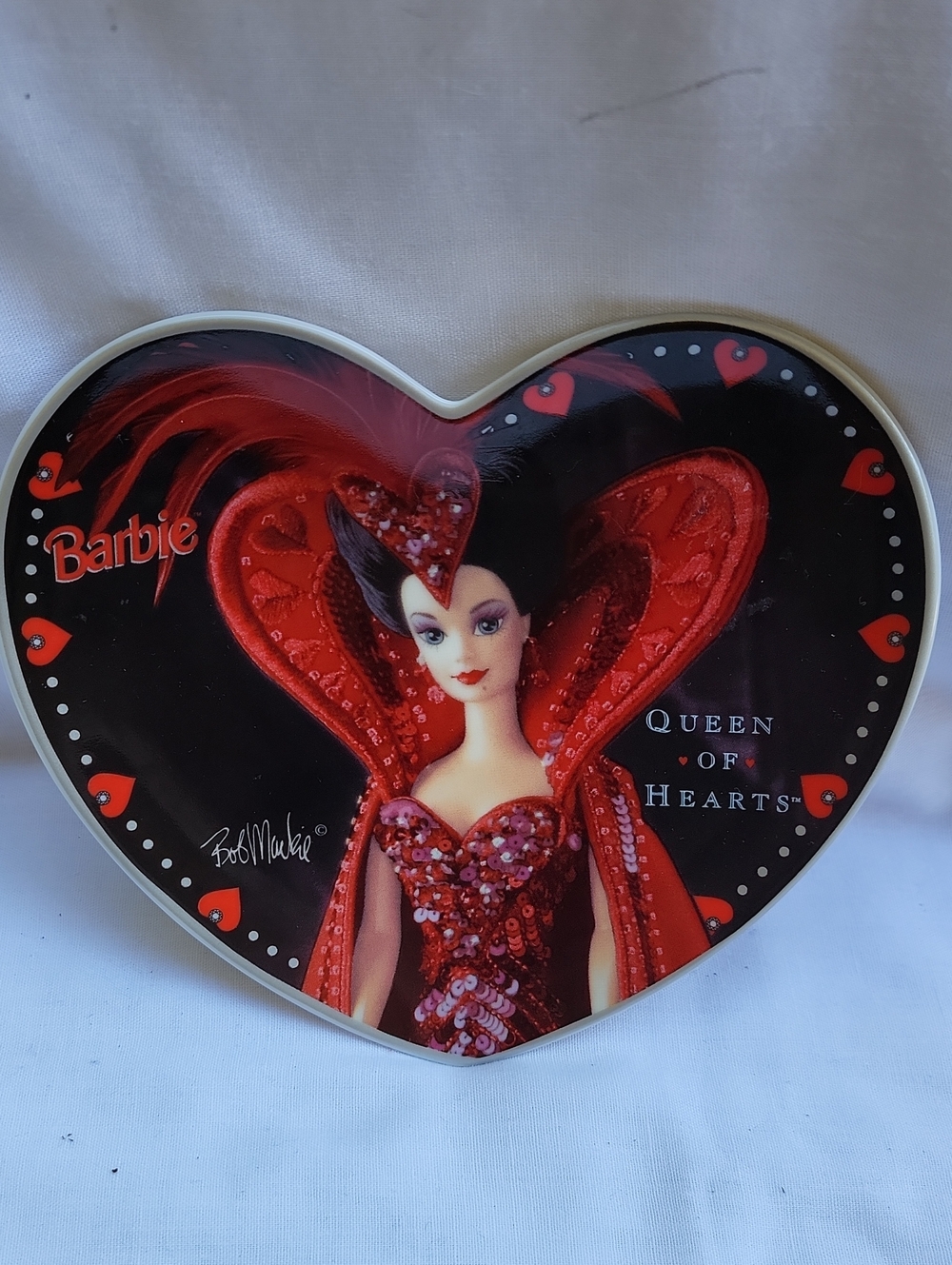 Vintage Barbie Queen of Hearts Heart Plate — Red & Black - Bob Mackie